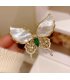 XSB191 - White Opal Butterfly Brooch